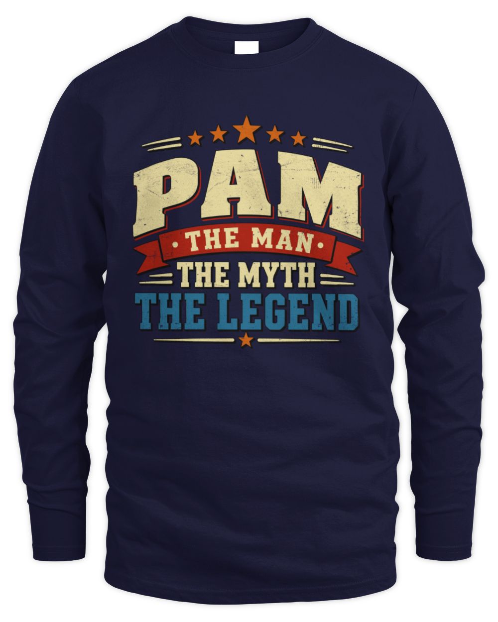 The Man The Myth The Legend Ribbon Vintage T-Shirt PAM M1-56 / Men's Long Sleeved T-Shirt / navy