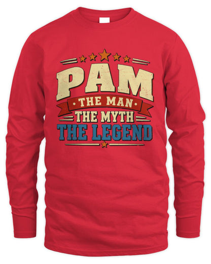 The Man The Myth The Legend Ribbon Vintage T-Shirt PAM M1-56 / Men's Long Sleeved T-Shirt / red