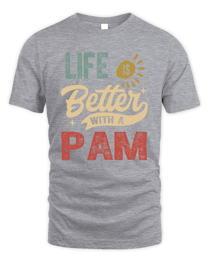Life Is Better With a Name Personalized Retro T-Shirt PAM-48 / Unisex Standard T-Shirt / sport grey