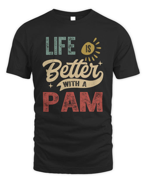 Life Is Better With a Name Personalized Retro T-Shirt PAM-48 / Unisex Standard T-Shirt / black