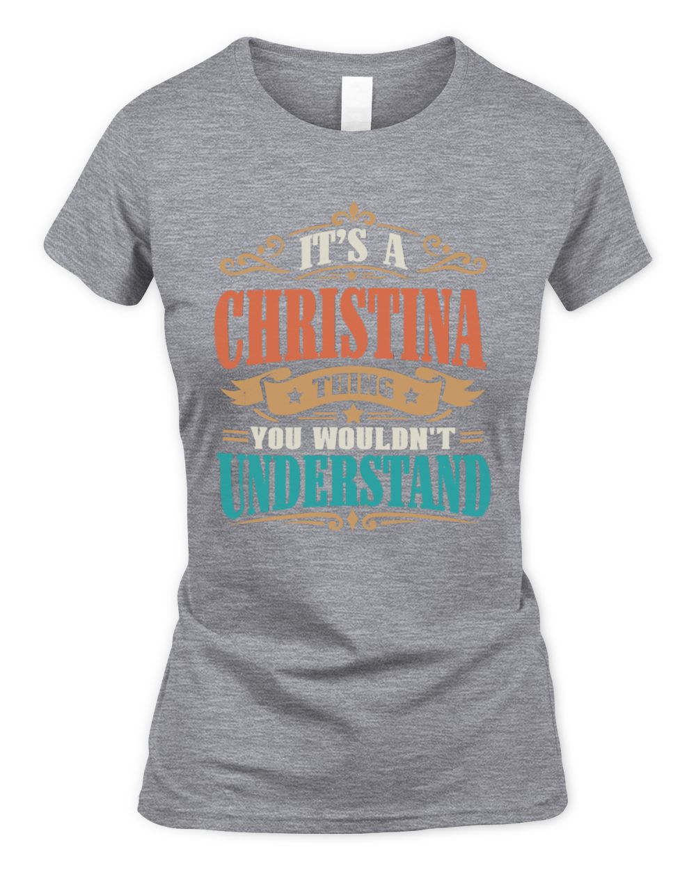 It’s a Name Thing Personalized Retro T-Shirt CHRISTINA M1-47 / Women's Standard T-Shirt / sport grey