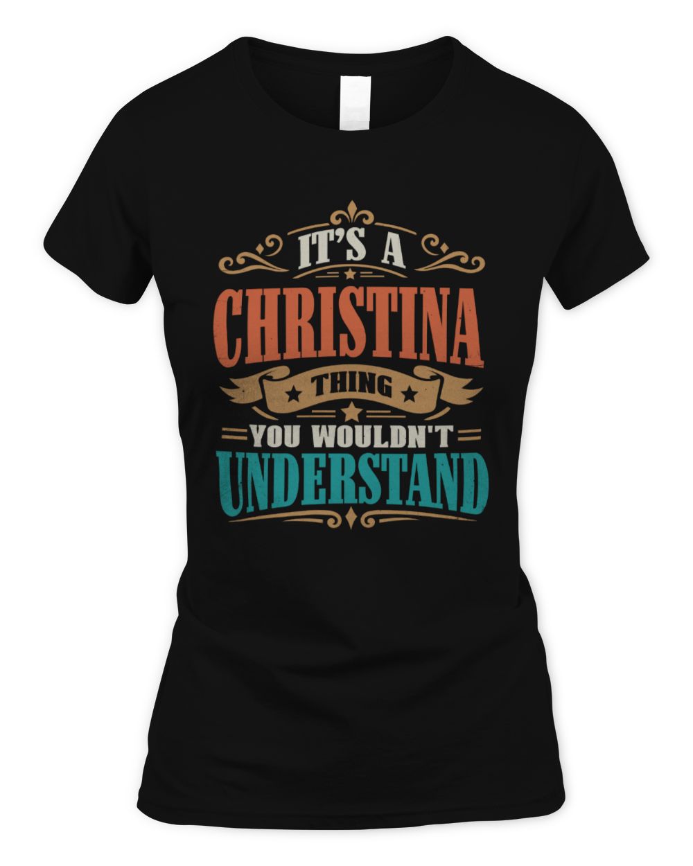 It’s a Name Thing Personalized Retro T-Shirt CHRISTINA M1-47 / Women's Standard T-Shirt / black