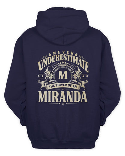 Never Underestimate Your Name Luxury Logo Shirt MIRANDA M1-63 / Unisex Hoodie / navy