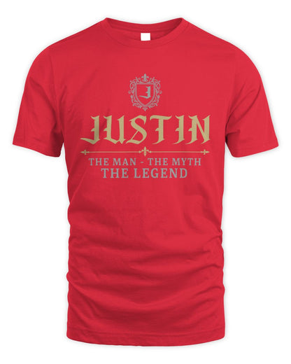 The Man The Myth The Legend Western Shirt JUSTIN M1-78 / Unisex Standard T-Shirt / red