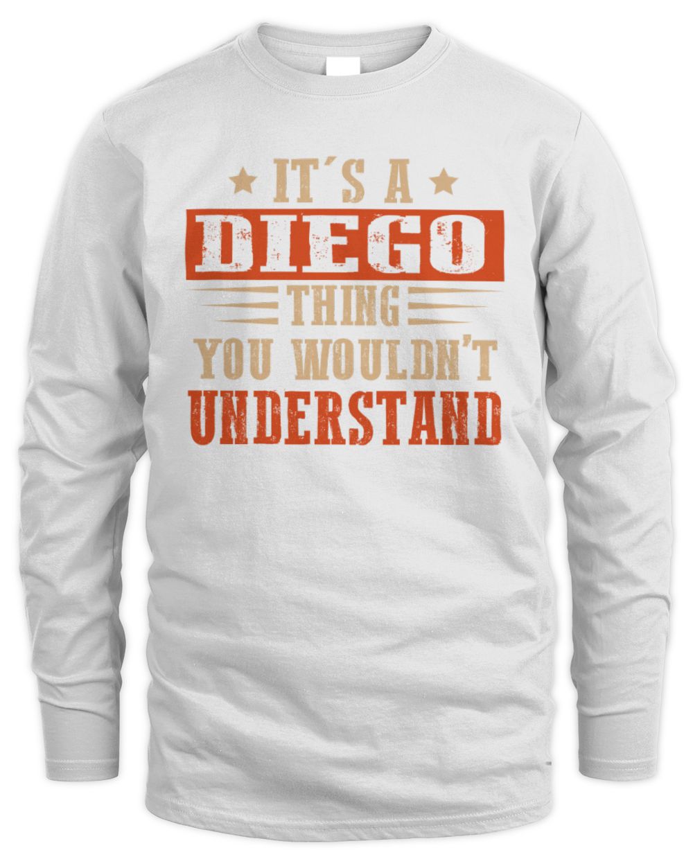 It's a Name Thing Personalized Funny Shirt DIEGO M1-51 / Men's Long Sleeved T-Shirt / white