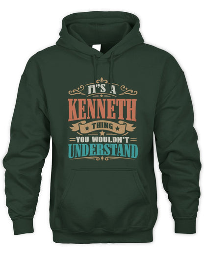 It’s a Name Thing Personalized Retro T-Shirt KENNETH M1-47 / Unisex Hoodie / forest green