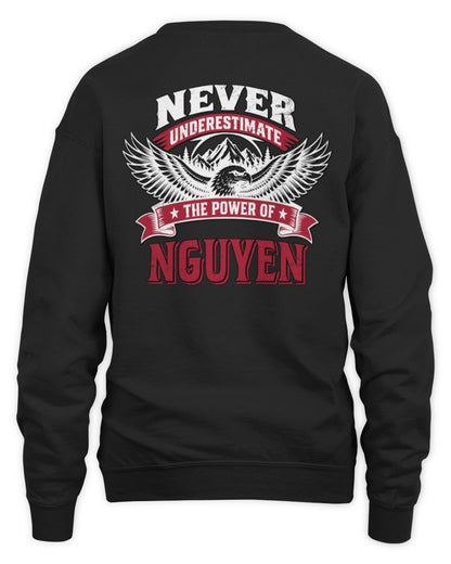 Never Underestimate Your Name Eagle Mountain Shirt NGUYEN M1-61 / Unisex Sweatshirt / black