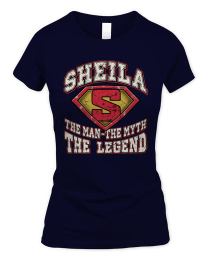 The Man The Myth The Legend Superman Graphic T-Shirt SHEILA M1-74 / Women's Standard T-Shirt / navy