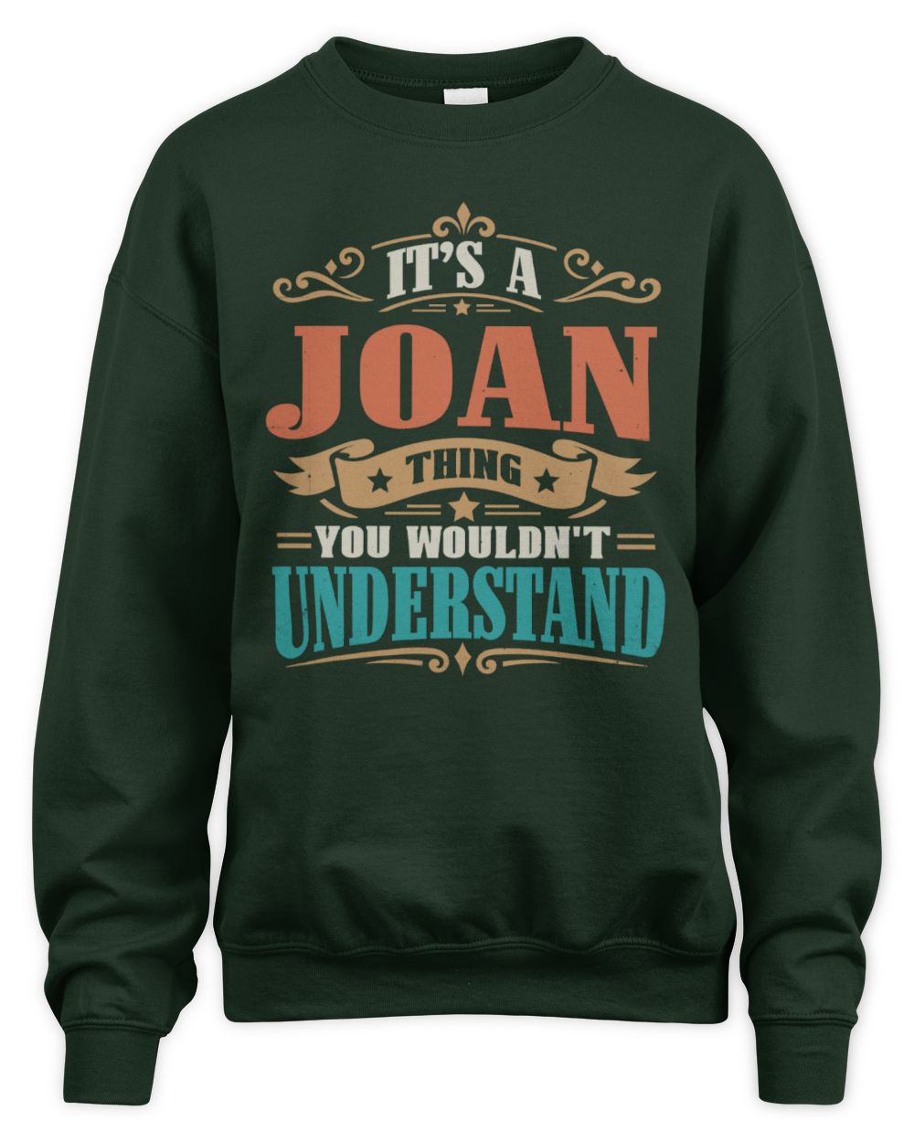 It’s a Name Thing Personalized Retro T-Shirt JOAN M1-47 / Unisex Sweatshirt / forest green