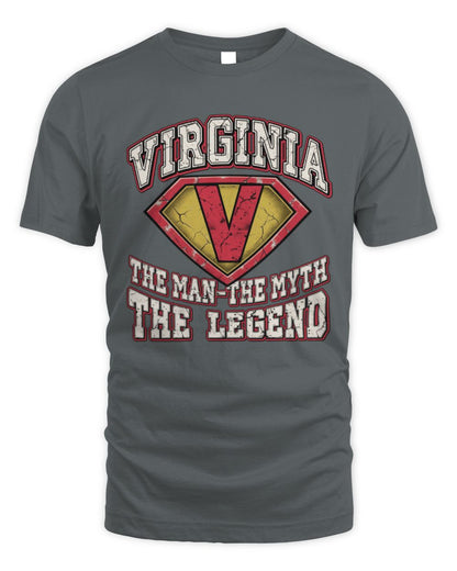 The Man The Myth The Legend Superman Graphic T-Shirt VIRGINIA M1-74 / Unisex Standard T-Shirt / charcoal