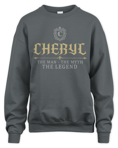 The Man The Myth The Legend Western Shirt CHERYL M1-78 / Unisex Sweatshirt / charcoal
