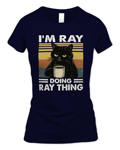 I'm Name Doing Name Thing Grumpy Black Cat Shirt RAY M1-79 / Women's Standard T-Shirt / navy