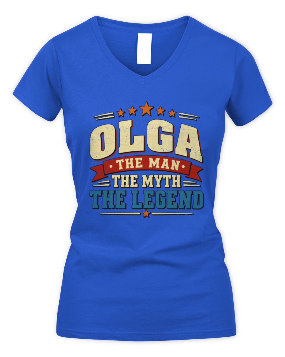 The Man The Myth The Legend Ribbon Vintage T-Shirt OLGA M1-56 / Women's V-Neck T-Shirt / royal