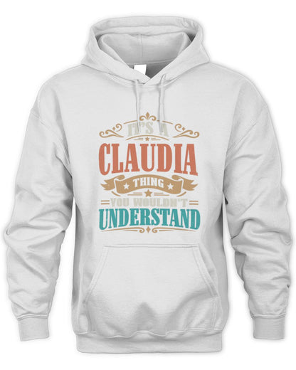 It’s a Name Thing Personalized Retro T-Shirt CLAUDIA M1-47 / Unisex Hoodie / white
