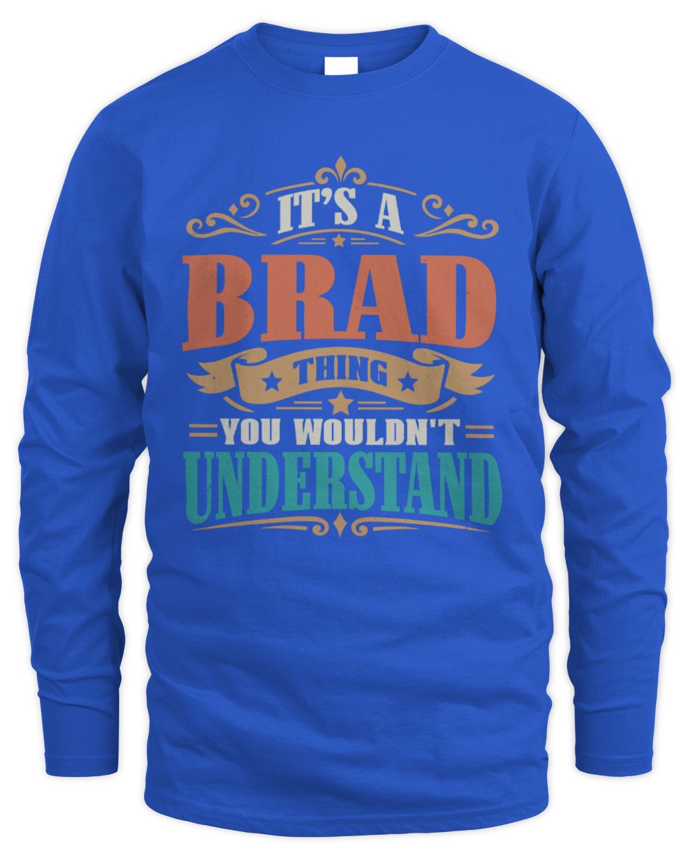 It’s a Name Thing Personalized Retro T-Shirt BRAD M1-47 / Men's Long Sleeved T-Shirt / royal