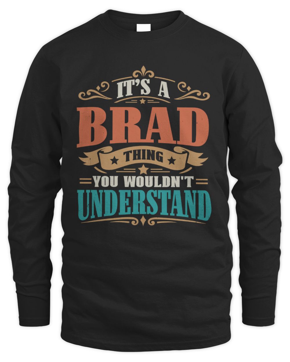 It’s a Name Thing Personalized Retro T-Shirt BRAD M1-47 / Men's Long Sleeved T-Shirt / black