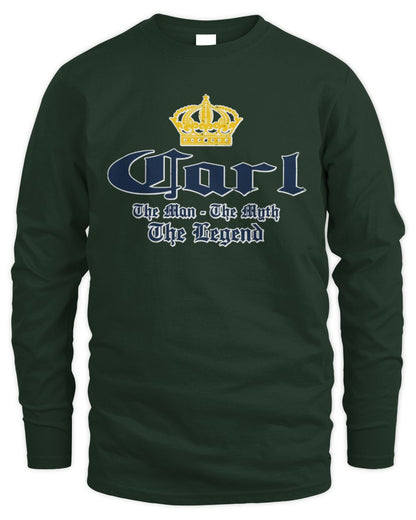 The Man The Myth The Legend Corona Beer T-Shirt CARL M1-S83 / Men's Long Sleeved T-Shirt / forest green