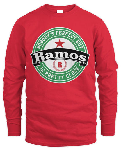 Nobody's Perfect But Your Name Is Pretty Close Heineken Beer T-Shirt RAMOS M1-S85 / Men's Long Sleeved T-Shirt / red