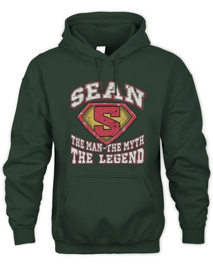 The Man The Myth The Legend Superman Graphic T-Shirt SEAN M1-74 / Unisex Hoodie / forest green