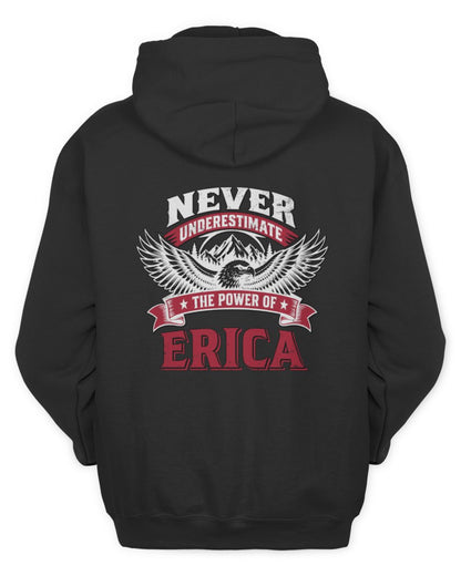 Never Underestimate Your Name Eagle Mountain Shirt ERICA M1-61 / Unisex Hoodie / black