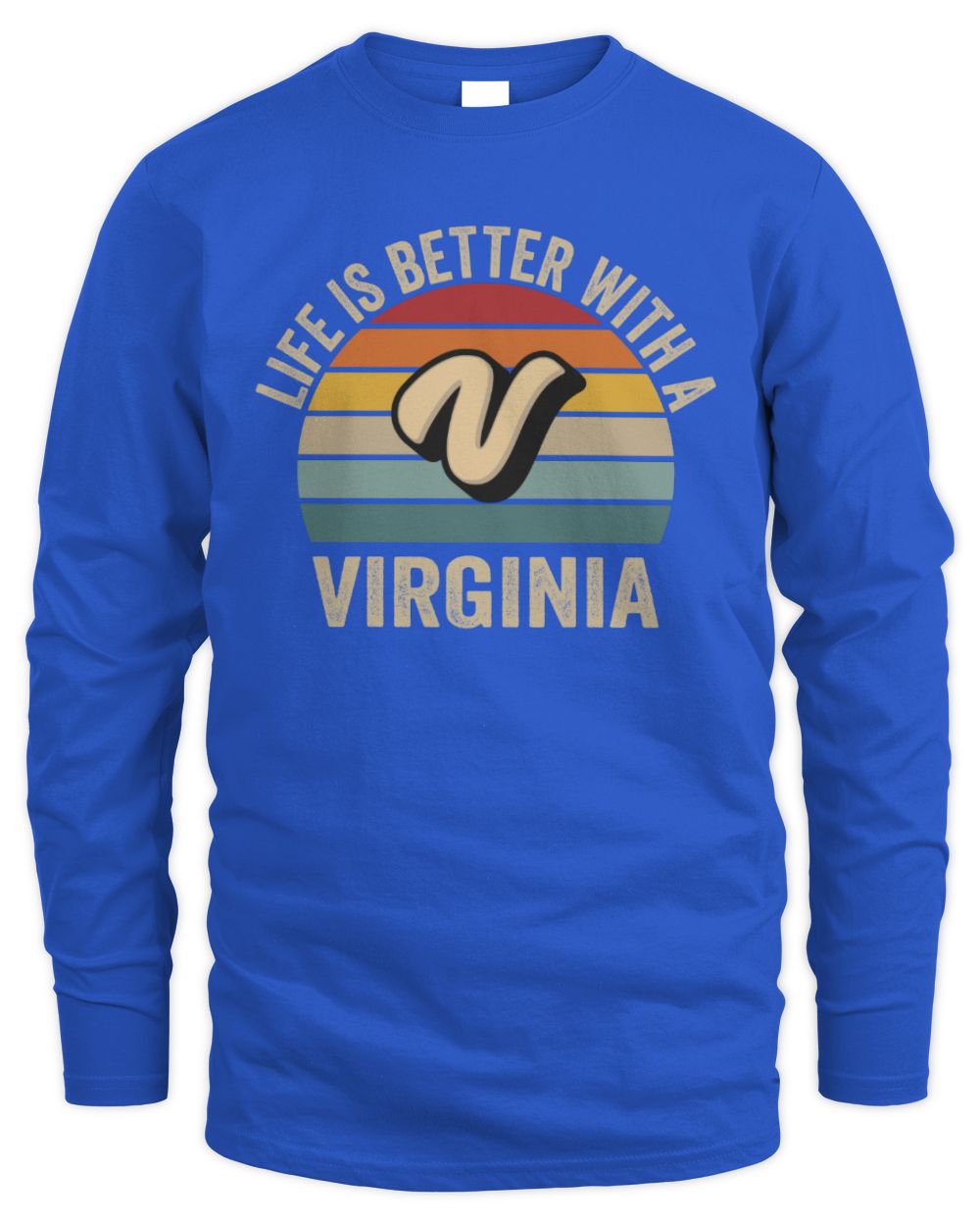 Life Is Better with Name Vintage Sun Shirt VIRGINIA M1-50 / Men's Long Sleeved T-Shirt / royal