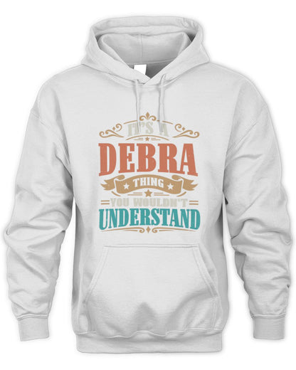 It’s a Name Thing Personalized Retro T-Shirt DEBRA M1-47 / Unisex Hoodie / white