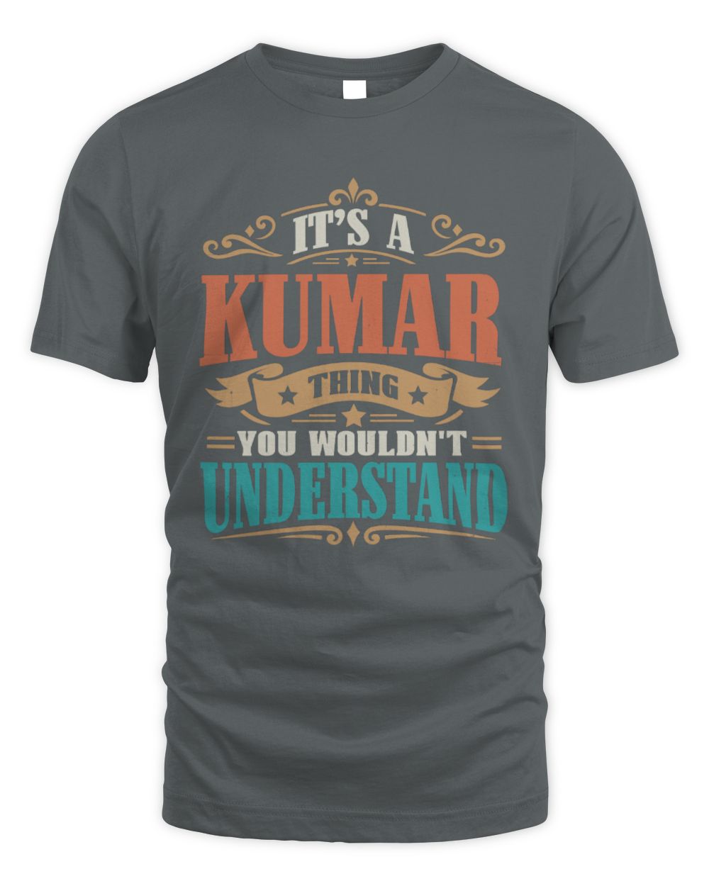 It’s a Name Thing Personalized Retro T-Shirt KUMAR M1-47 / Unisex Standard T-Shirt / charcoal