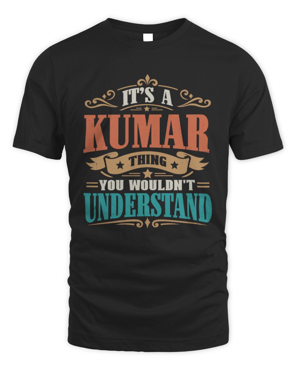 It’s a Name Thing Personalized Retro T-Shirt KUMAR M1-47 / Unisex Standard T-Shirt / black