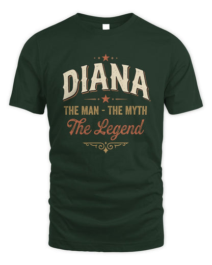 I'm Name I'm Not Rude I Just Have The Balls Funny T-Shirt DIANA M1-77 / Unisex Standard T-Shirt / forest green