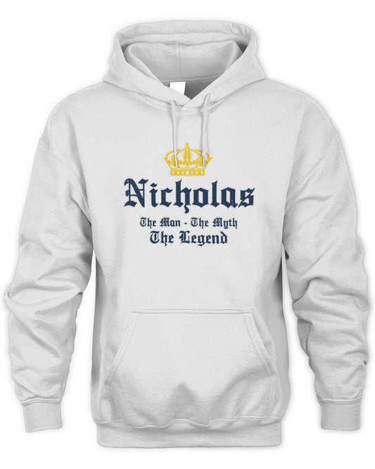 The Man The Myth The Legend Corona Beer T-Shirt NICHOLAS M1-S83 / Unisex Hoodie / white