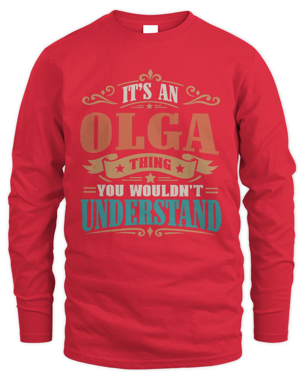 It’s a Name Thing Personalized Retro T-Shirt OLGA M1-47 / Men's Long Sleeved T-Shirt / red