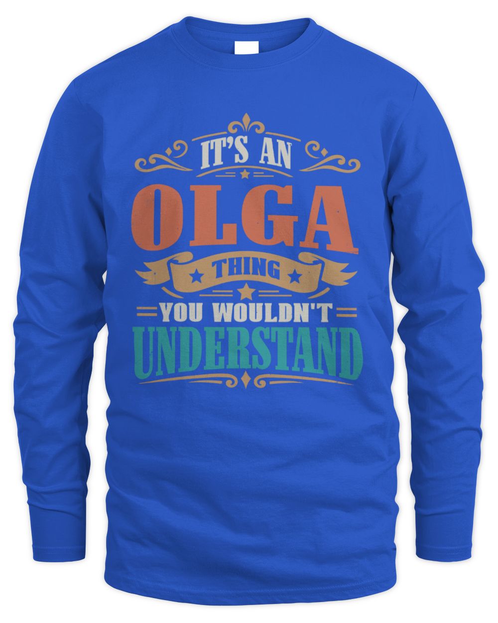 It’s a Name Thing Personalized Retro T-Shirt OLGA M1-47 / Men's Long Sleeved T-Shirt / royal