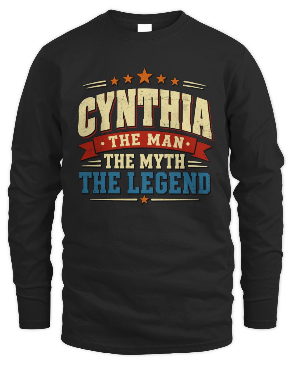 The Man The Myth The Legend Ribbon Vintage T-Shirt CYNTHIA M1-56 / Men's Long Sleeved T-Shirt / black