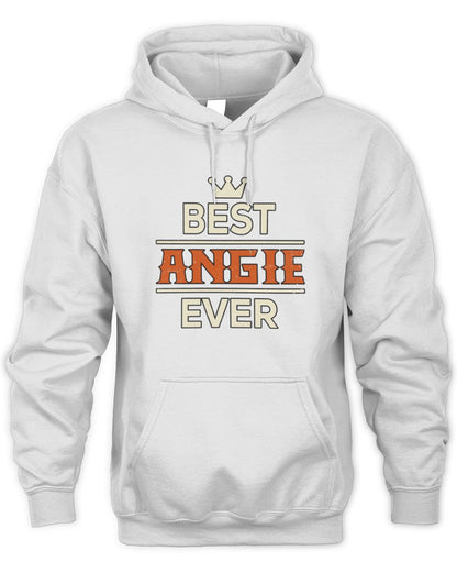 Best Your Name With Crown Shirt ANGIE M1-59 / Unisex Hoodie / white