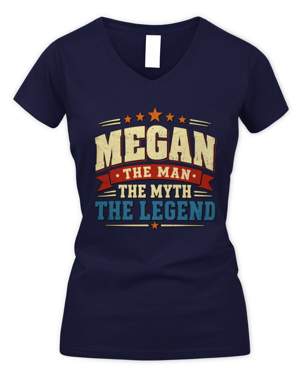 The Man The Myth The Legend Ribbon Vintage T-Shirt MEGAN M1-56 / Women's V-Neck T-Shirt / navy
