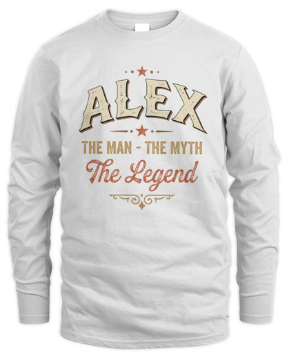 I'm Name I'm Not Rude I Just Have The Balls Funny T-Shirt ALEX M1-77 / Men's Long Sleeved T-Shirt / white