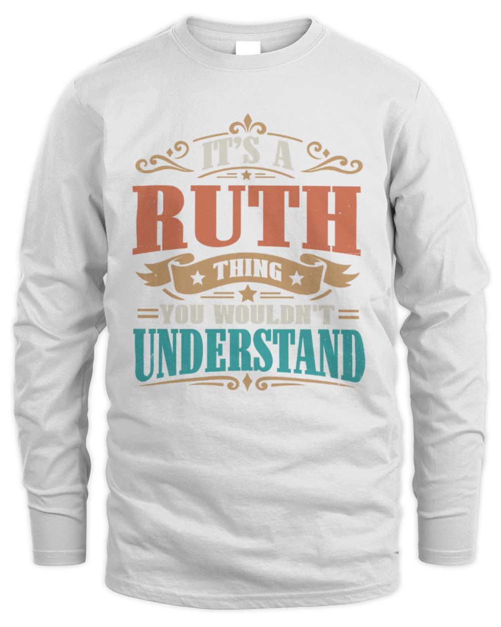 It’s a Name Thing Personalized Retro T-Shirt RUTH M1-47 / Men's Long Sleeved T-Shirt / white