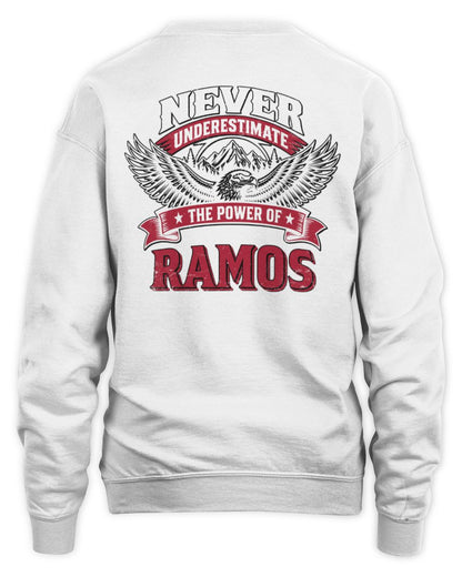 Never Underestimate Your Name Eagle Mountain Shirt RAMOS M1-61 / Unisex Sweatshirt / white