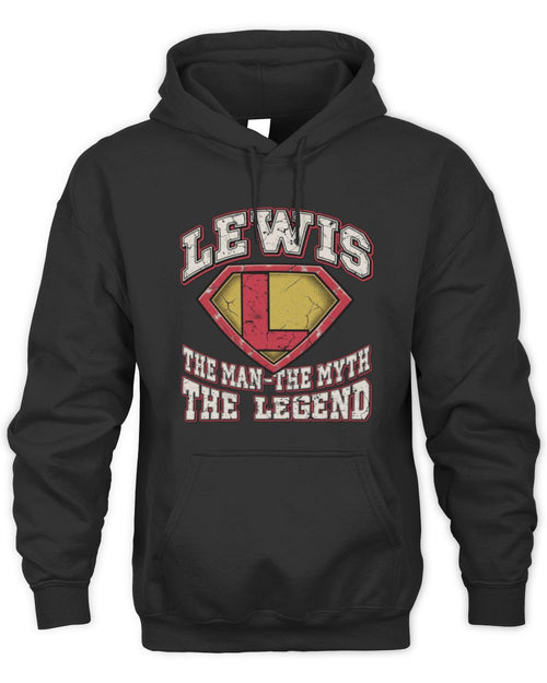 The Man The Myth The Legend Superman Graphic T-Shirt LEWIS M1-74 / Unisex Hoodie / black