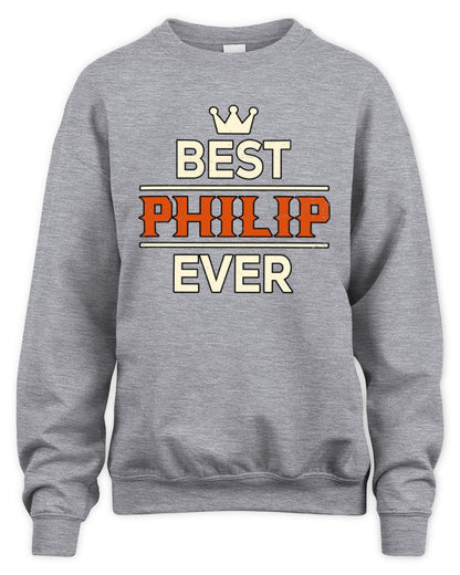 Best Your Name With Crown Shirt PHILIP M1-59 / Unisex Sweatshirt / sport grey