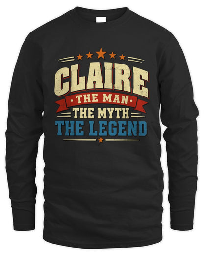 The Man The Myth The Legend Ribbon Vintage T-Shirt CLAIRE M1-56 / Men's Long Sleeved T-Shirt / black