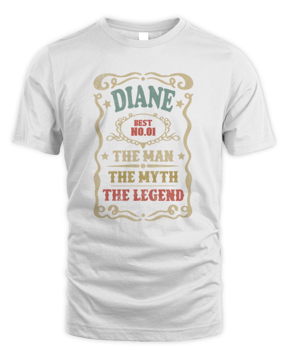 The Man The Myth The Legend Vintage Gold Wine Shirt DIANE M1-52 / Unisex Standard T-Shirt / white