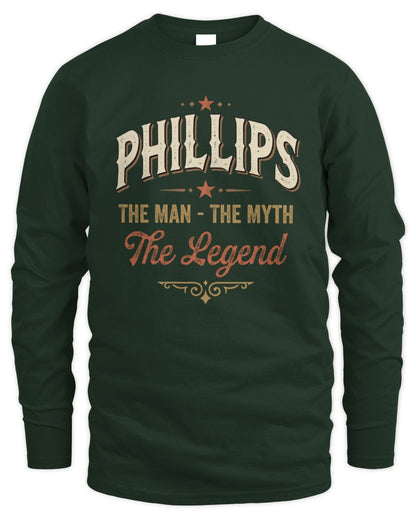 I'm Name I'm Not Rude I Just Have The Balls Funny T-Shirt PHILLIPS M1-77 / Men's Long Sleeved T-Shirt / forest green