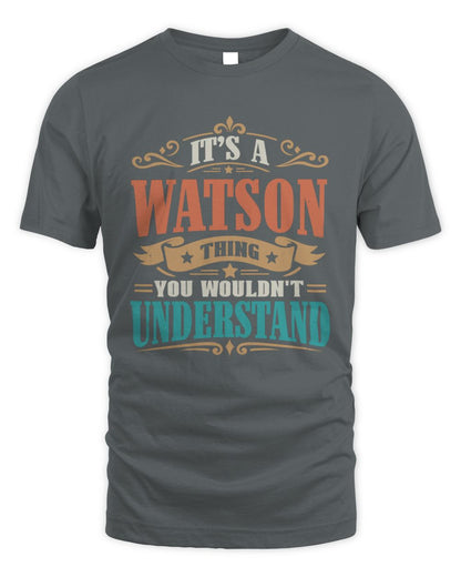 It’s a Name Thing Personalized Retro T-Shirt WATSON M1-47 / Unisex Standard T-Shirt / charcoal
