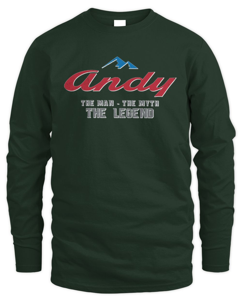 The Man The Myth The Legend Coors Light Beer T-Shirt ANDY M1-S84 / Men's Long Sleeved T-Shirt / forest green