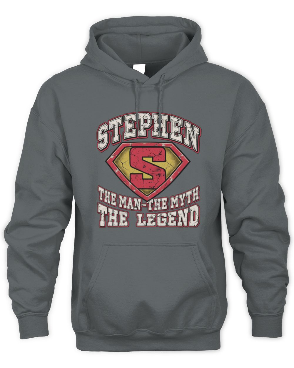 The Man The Myth The Legend Superman Graphic T-Shirt STEPHEN M1-74 / Unisex Hoodie / charcoal