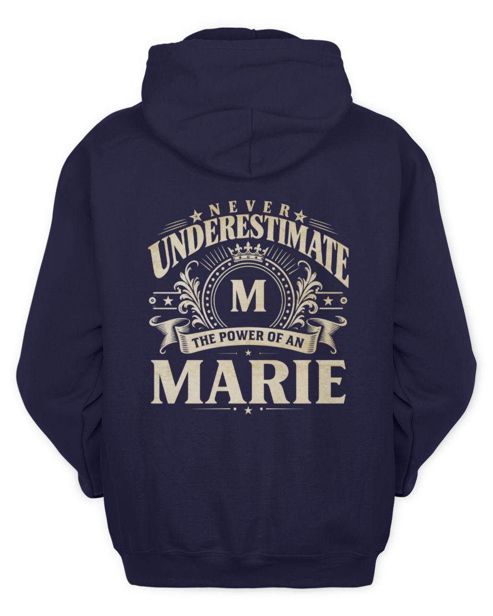 Never Underestimate Your Name Luxury Logo Shirt MARIE M1-63 / Unisex Hoodie / navy