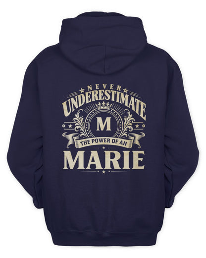 Never Underestimate Your Name Luxury Logo Shirt MARIE M1-63 / Unisex Hoodie / navy