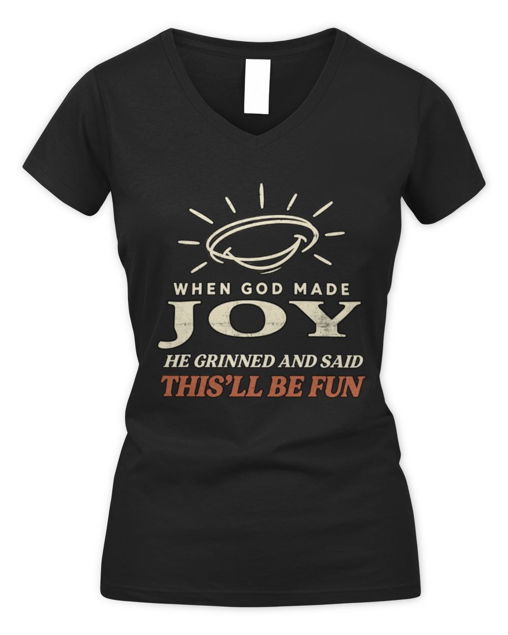 When God Made Your Name Funny Western T-Shirt T-Shirt JOY M1-S82 / Women's V-Neck T-Shirt / black
