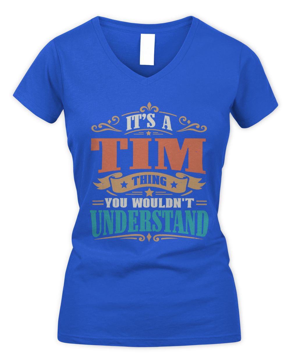 It’s a Name Thing Personalized Retro T-Shirt TIM M1-47 / Women's V-Neck T-Shirt / royal